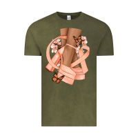 Vintage Olive Cancer diva peach ribbon Vintage Tee - NancyCooperArtShop