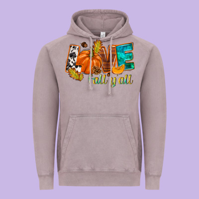 Love Fall Y'all Vintage Hoodie Designed By Nancycooperartshop