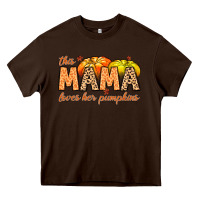 Chocolate Brown this mama loves her pumpkins Heavy Core Tee - MaliasSmallBusiness