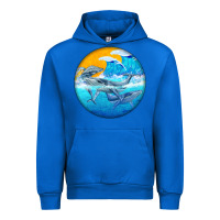 Cobalt humpback whale Urban Hoodie - BarkalooDesign