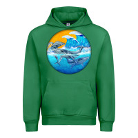 Emerald humpback whale Urban Hoodie - BarkalooDesign