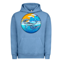 Pigment Pebble Blue humpback whale Urban Hoodie - BarkalooDesign