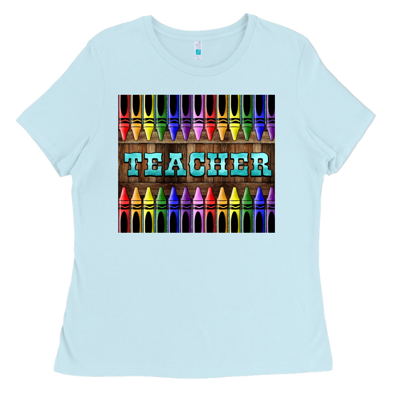 Teacher Crayons Tumbler Ladies Tee by LillyAllenDesigns | Teevron