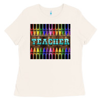 Bone Teacher Crayons Tumbler Ladies Tee - LillyAllenDesigns