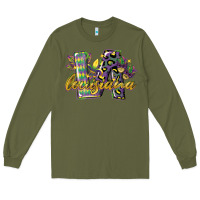 Army Green louisiana leopard mardi gras 12 inches 300 dpi Long Sleeve Tee - CowGirlArtShop