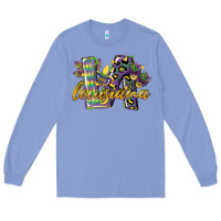 Colony Blue louisiana leopard mardi gras 12 inches 300 dpi Long Sleeve Tee - CowGirlArtShop