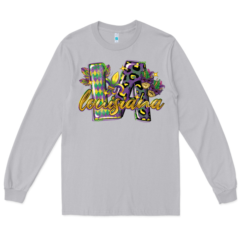 Louisiana Leopard Mardi Gras 12 Inches 300 Dpi Long Sleeve Tee by CowGirlArtShop | Teevron
