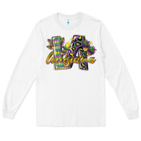 White louisiana leopard mardi gras 12 inches 300 dpi Long Sleeve Tee - CowGirlArtShop