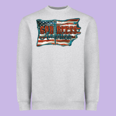 God Bless America Heavyweight Sweatshirt Designed By Fadigitalartstudio