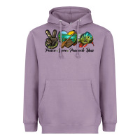 Lavender Peace Love Peacock Bass Heavyweight Hoodie - LillyAllenDesigns