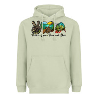 Matcha Peace Love Peacock Bass Heavyweight Hoodie - LillyAllenDesigns
