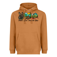 Meerkat Peace Love Peacock Bass Heavyweight Hoodie - LillyAllenDesigns