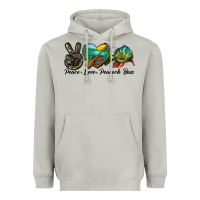 Moon Dust Peace Love Peacock Bass Heavyweight Hoodie - LillyAllenDesigns