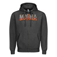 Charcoal Heather baddas mama Zipper Hoodie - CowhideDigitalArt