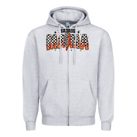 Heather Grey baddas mama Zipper Hoodie - CowhideDigitalArt