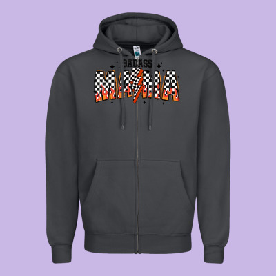 Baddas Mama Zipper Hoodie Designed By Cowhidedigitalart
