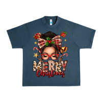 Midnight Navy merry christmas messy bun Urban Heavy Tee - texasbilliewilder