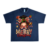 Navy merry christmas messy bun Urban Heavy Tee - texasbilliewilder