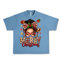 Pebble Blue merry christmas messy bun Urban Heavy Tee - texasbilliewilder
