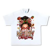 White merry christmas messy bun Urban Heavy Tee - texasbilliewilder