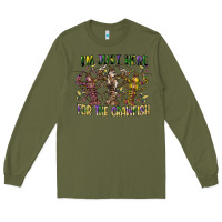 Army Green im just here for the crawfish Long Sleeve Tee - CowGirlArtShop