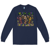 Navy im just here for the crawfish Long Sleeve Tee - CowGirlArtShop