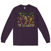 Plum im just here for the crawfish Long Sleeve Tee - CowGirlArtShop