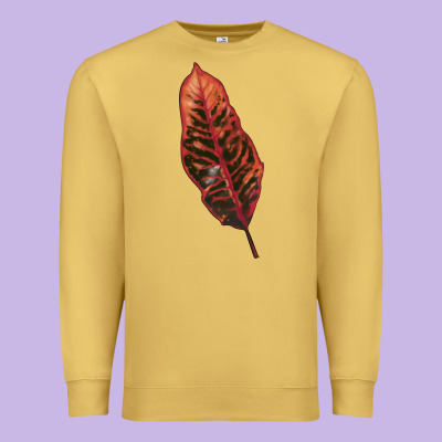 Croton Leaf Premium Sweatshirt Designed By Lillyallendesigns
