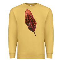 Antique Gold croton leaf Premium Sweatshirt - LillyAllenDesigns