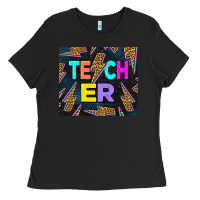 Black Western Teacher Flash Tumbler Ladies Tee - LillyAllenDesigns