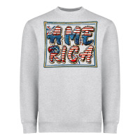 Heather Grey America Heavyweight Sweatshirt - FaDigitalArtStudio
