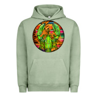 Pigment Oil Green lobster round Urban Hoodie - BarkalooDesign