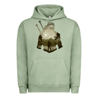 Pigment Oil Green the witcher geralt hero sword companion minima list illusion art Urban Hoodie - tuanDangUi
