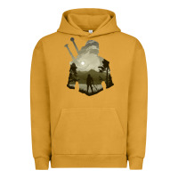 Pigment Peanut Butter the witcher geralt hero sword companion minima list illusion art Urban Hoodie - tuanDangUi