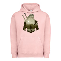 Pigment Salmon the witcher geralt hero sword companion minima list illusion art Urban Hoodie - tuanDangUi