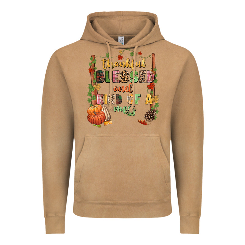 Thankful Blessed And Kind Of A Mess Vintage Hoodie by NancyCooperArtShop | Teevron