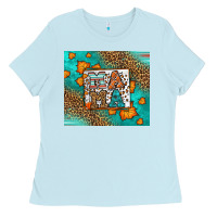 Baby Blue Fall Autumn Leopard Serape Mama Ladies Tee - LillyAllenDesigns