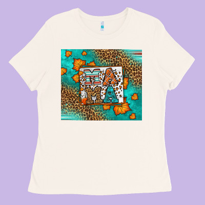 Fall Autumn Leopard Serape Mama Ladies Tee Designed By Lillyallendesigns