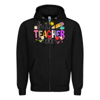 Black iBest Teacher Ever Zipper Hoodie - CowhideDigitalArt