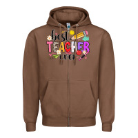 Chestnut iBest Teacher Ever Zipper Hoodie - CowhideDigitalArt
