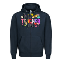 Navy iBest Teacher Ever Zipper Hoodie - CowhideDigitalArt