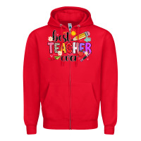 Red iBest Teacher Ever Zipper Hoodie - CowhideDigitalArt