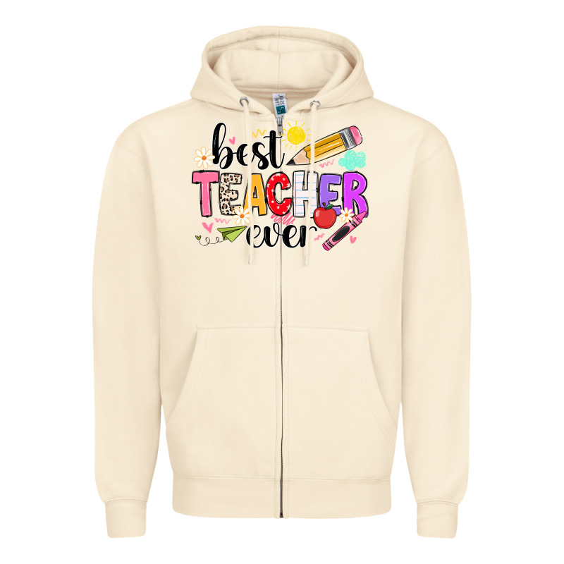 Ibest Teacher Ever Zipper Hoodie by CowhideDigitalArt | Teevron