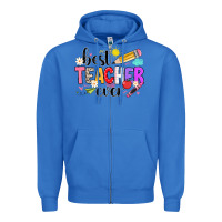 True Royal iBest Teacher Ever Zipper Hoodie - CowhideDigitalArt