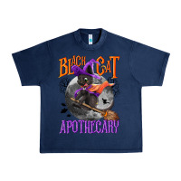 Navy Black cat apothecary Urban Heavy Tee - NancyCooperArtShop