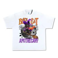White Black cat apothecary Urban Heavy Tee - NancyCooperArtShop