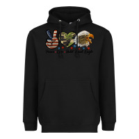 Black peace love bald head eagle Heavyweight Hoodie - LillyAllenDesigns