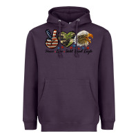 Plum peace love bald head eagle Heavyweight Hoodie - LillyAllenDesigns
