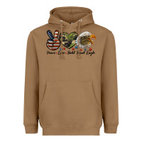 Toasted Coconut peace love bald head eagle Heavyweight Hoodie - LillyAllenDesigns