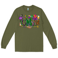 Army Green cma mardi gras cowgirl Long Sleeve Tee - CowGirlArtShop